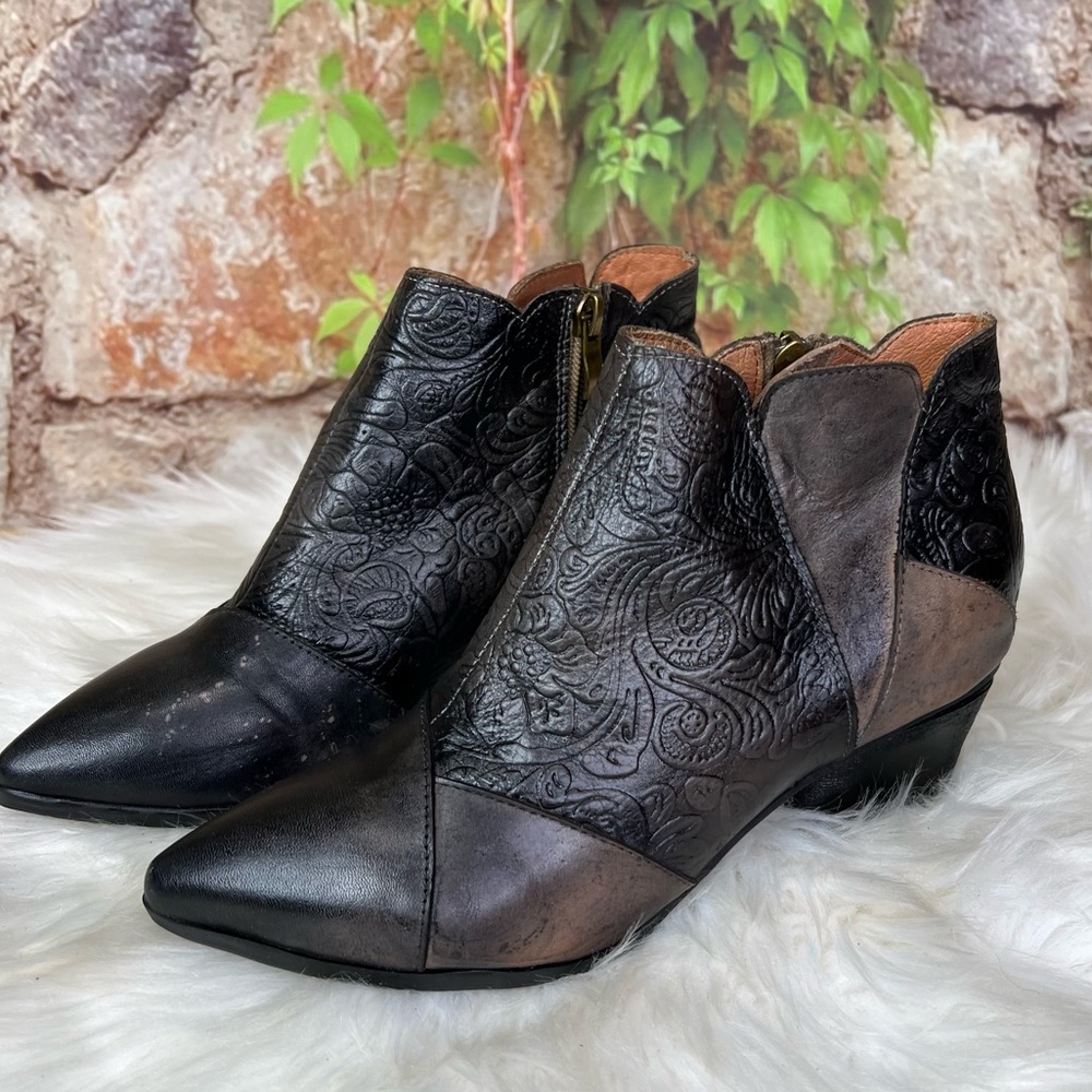 L'artiste Spring Step Brown Patchwork Leather Ank… - image 2